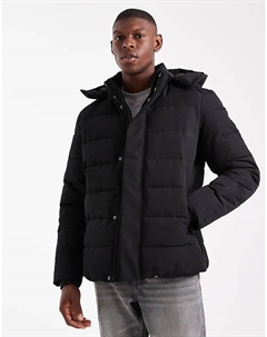 Водонепроницаемый пуховик с капюшоном черного цвета Only & sons