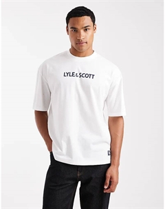 Футболка с графическим принтом Loungewear белого цвета Lyle & scott