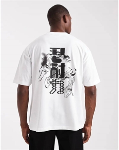 Футболка свободного кроя с сувенирной графикой белого цвета Asos design