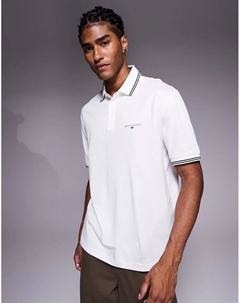 Поло с короткими рукавами и логотипом белого цвета Armani exchange