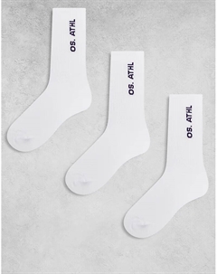 3 пары носков белого цвета с фиолетовой надписью Only & sons