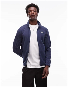 Флисовая кофта с логотипом North Face Glacier во всю длину молнии, темно-синего цвета The north face