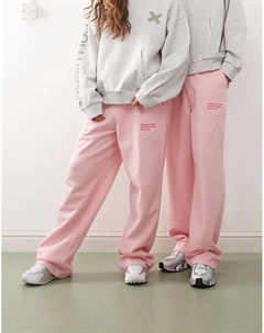 Свободные спортивные брюки унисекс розового цвета Collusion