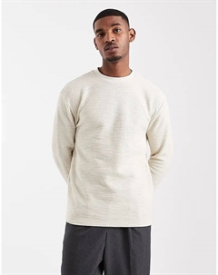 Свободная футболка с длинными рукавами из бежевого букле Asos design