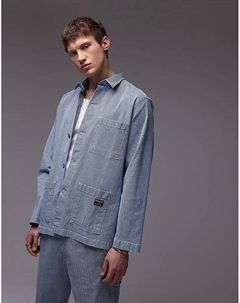 Джинсовая куртка в полоску из орехового дерева Cat wwr