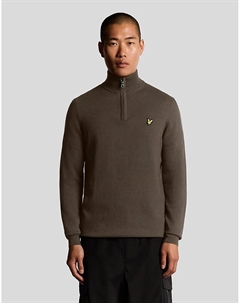 Джемпер из мериносовой шерсти с застежкой на четвертную молнию цвета эспрессо Lyle & scott