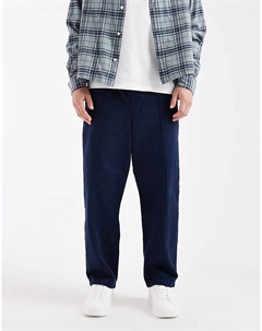 Зауженные брюки темно-синего цвета с защипами Asos design