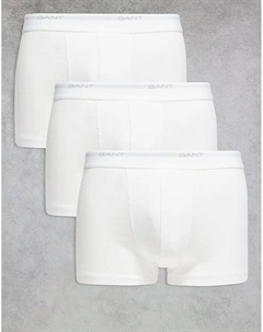 Комплект из 3-х спортивных трусов core с логотипом на поясе, белый цвет Gant