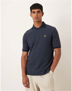 Футболка-поло с воротником-стойкой темно-синего цвета Lyle & scott