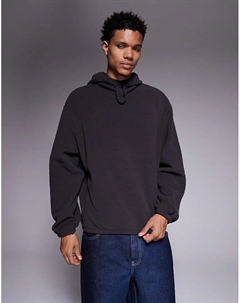 Свободная флисовая толстовка темно-серого цвета Asos design