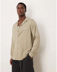 Рубашка-бомбер Coord Regular с вышивкой на груди в камне Asos design