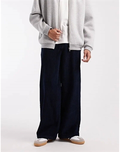 Свободные брюки из темно-синего вельвета Asos design