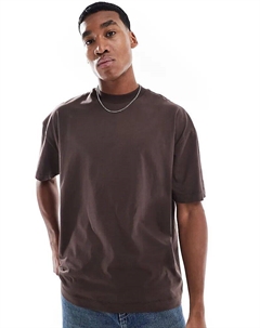 Футболка оверсайз Essentials темно-коричневого цвета Asos design