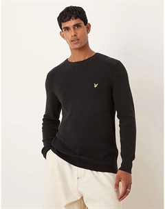 Свитер с ребристой вязкой в цвете черный Lyle & scott