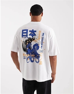 Футболка свободного кроя с сувенирной графикой белого цвета Asos design