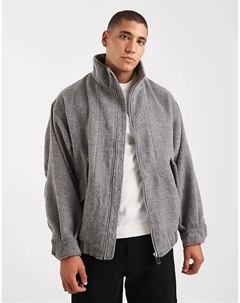 Бомбер из шерстяной ткани серого цвета Asos design
