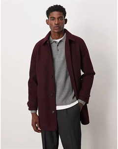 Пальто из искусственной шерсти бордового цвета Asos design