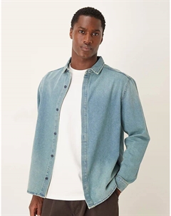 Рубашка с длинными рукавами из светлого денима Asos design