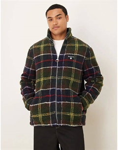 Флисовая кофта Tartan с застежкой-молнией в классическую клетку — DGREEN Barbour