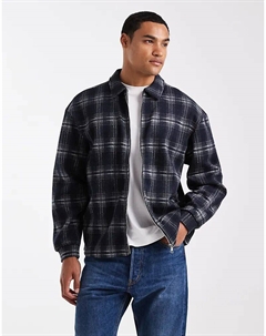 Рубашка на молнии в синюю клетку Only & sons