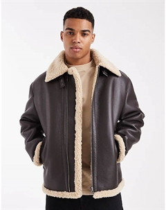 Свободная куртка-авиатор коричневого цвета Asos design