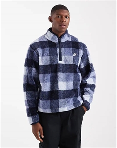 Флисовая кофта Club с короткой молнией в синюю клетку Nike