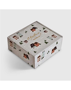 Коробка подарочная New year, серый 20х20х10 см Be smart