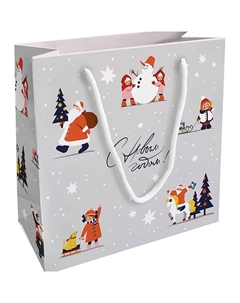 Пакет подарочный Village, серый, 20х20 см Be smart