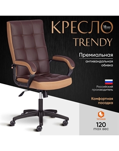 Кресло компьютерное искусственная кожа коричневое с бронзовым 61х47х126 см Tc