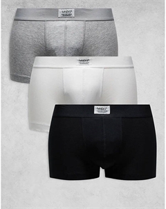 Комплект из 3-х спортивных трусов с нашивкой на поясе в разноцветном цвете - MULTI Asos design