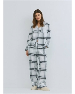 Пижамные брюки в клетку из фланели, Серый Ostin
