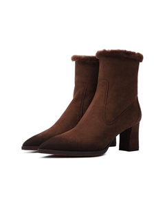 Замшевые ботильоны Santoni