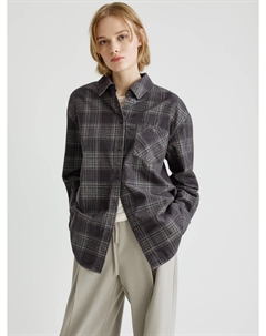 Вельветовая рубашка оверсайз в клетку Sela