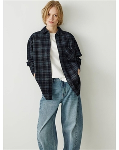 Вельветовая рубашка оверсайз в клетку Sela