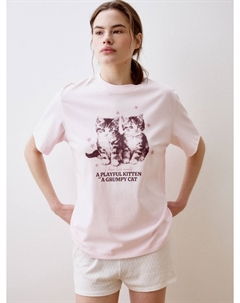 Домашняя футболка оверсайз с принтом Sela