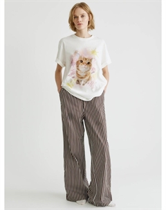 Домашние брюки из хлопка в полоску Sela