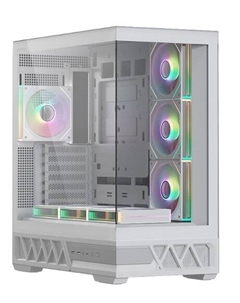 Корпус ATX Q700 7ARGB-FS-C10-UC White без БП, боковая панель из закалённого стекла, 2*USB 3.0, USB Type-C Xastra