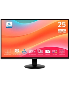 Монитор 24,5" PRO MP252L 9S6-3PD7CT-014 1920X1080 LED, 16:9, IPS, 250 кд/м2, 1300:1, 1мс, 178Гр/178Гр, DP, HDMI, 100HZ, black Msi