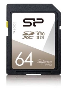 Карта памяти SDXC 64GB Superior Pro Class 10 UHS-II U3 V90 290/160 Mb/s Silicon power