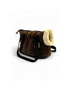 Сумка-переноска для животных Fuzzy extra 43х27х22см мягкая с мехом, орехово-коричневая Foxie