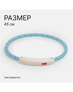 Ошейник светящийся круглый нейлоновый USB для собак, 45 см, голубой Rungo