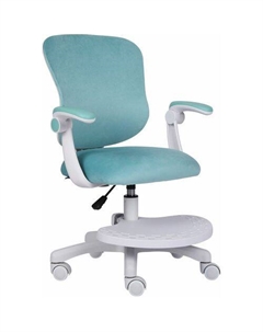 Кресло детское MG-206, на колесиках, ткань, голубой/белый Brabix