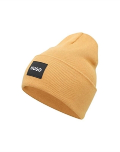 Шапка-бини хлопковая с логотипом Hugo