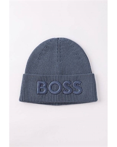 Шапка-бини из смесовой шерсти с вышитым логотипом Boss