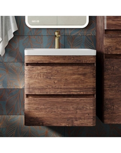 Тумба с раковиной Атлантика 60 Люкс Plus, подвесная, старое дерево Style line