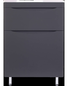 Тумба с раковиной Бергамо Мини 70 Люкс Plus напольная, антискрейтч черная Style line