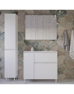 Мебель для ванной комнаты Барселона 90 Люкс Plus R, с бельевой корзиной Style line