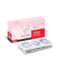 Видеокарта PowerColor AMD Radeon RX 7800 XT Hellhound Sakura, 16 ГБ, ‎RX7800XT 16G-L/OC/SAKURA, белый Powercolor