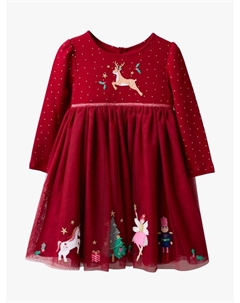 Детское новогоднее платье с аппликацией друзей из тюля для праздника, Red Jojo maman bébé