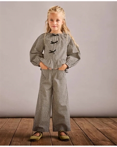 Детские кюлоты с карманами в мелкую клетку Виши (4x4), черный Coconut el corte inglés